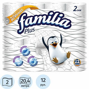 Familia Туалетная бумага Plus, 12 шт.