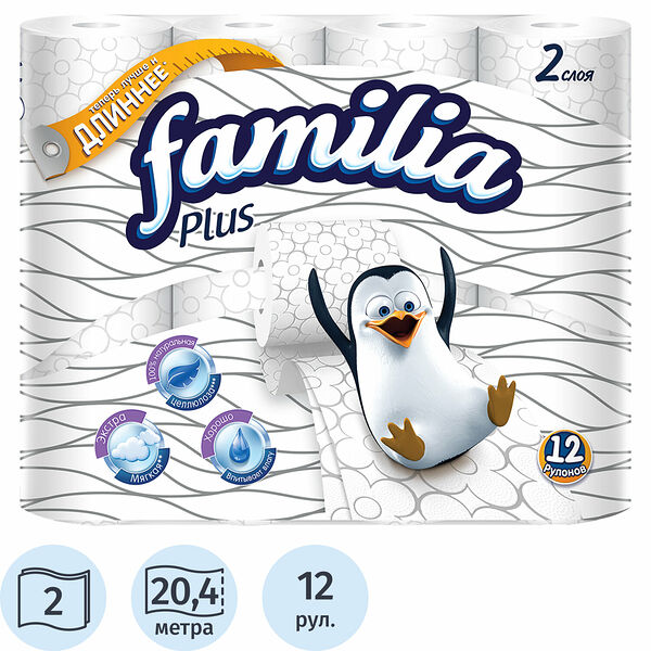 Familia Туалетная бумага Plus, 12 шт.