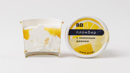 Пломбир ВкусВилл с лимонным джемом замороженный, 75 г