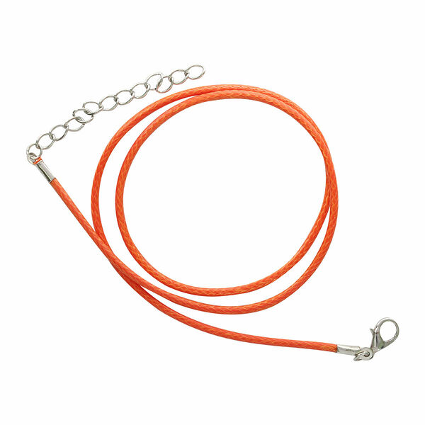 4AR343 Шнур вощеный с замком, 2мм, 43см.(65 оранжевый)
