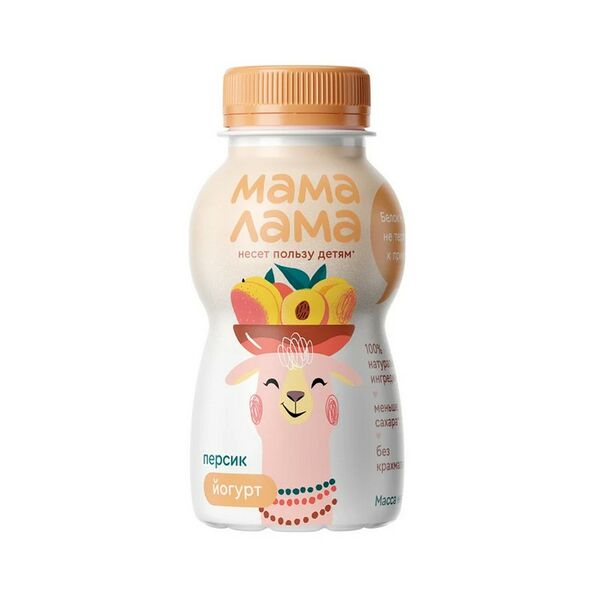 Йогурт питьевой Мама Лама с персиком 2.5%  200г