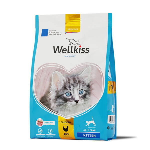 Сухой корм Wellkiss для котят, с курицей, 400 гр.
