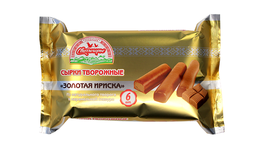 Сырок творожный Свитлогорье Золотая ириска в карамельной глазури палочки 23%, 180г