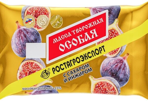 Масса творожная Ростагроэкспорт Особая с сахаром и инжиром 23%