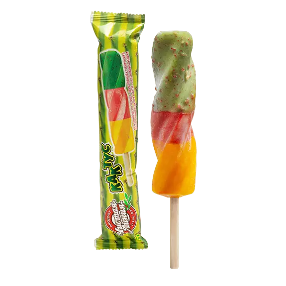 Мороженое Чистая Линия Кактус Сорбет двухслойный в глазури, эскимо, 65г