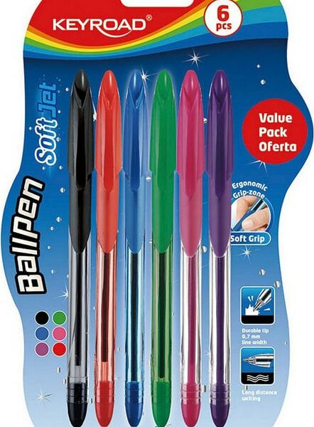 Набор ручек Keyroad шариковые 0.7мм 6 цветов