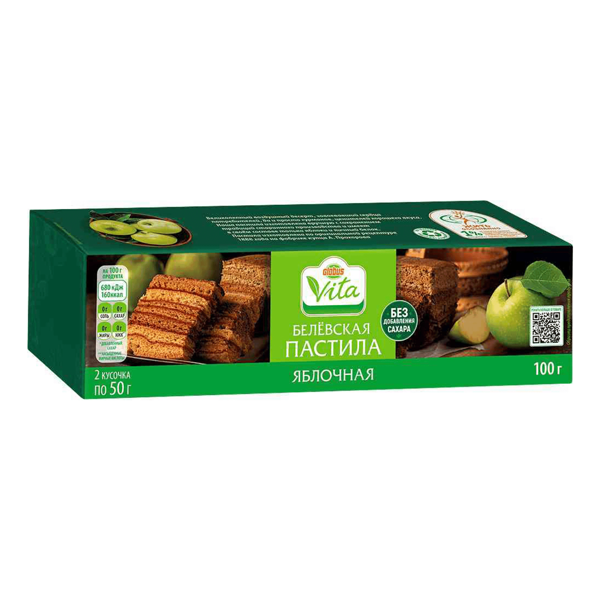 Белёвская пастила яблочная Глобус Вита без сахара
