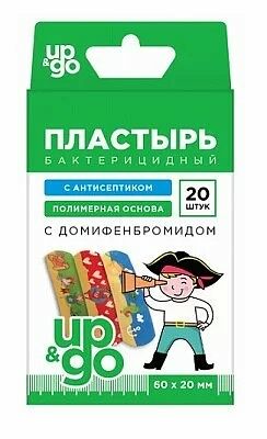 Пластырь бактерицид. с домифенбром. полимер. 60х20мм №20 Пираты (детский) UP&GO
