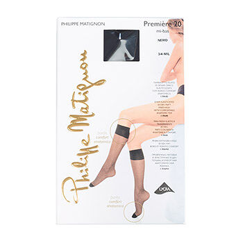 Гольфы женские Philippe Matignon Premiere, 20 den, черные, размер 44-46