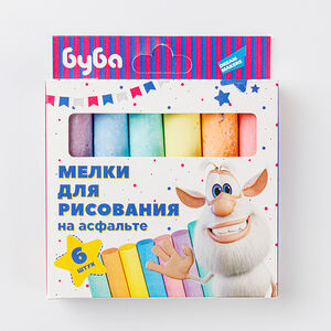 Мелки цветные Буба для рисования, 6 шт