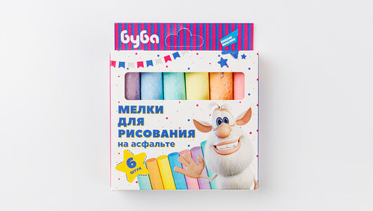 Мелки цветные Буба для рисования, 6 шт