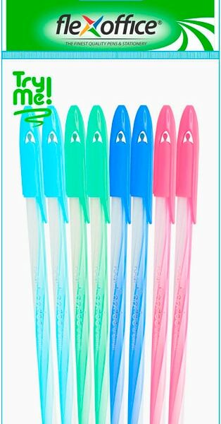 Набор ручек Flexoffice Candee шариковые 0.6мм синие 8шт