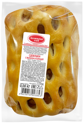 

Сдобушки БЕЛЯЕВСКИЙ ХЛЕБ с яблоком и корицей, 80г