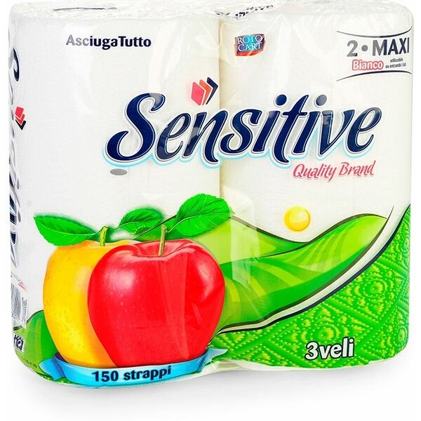 Полотенца бумажные Sensitive quality brand, 2 рулона, 150 листов