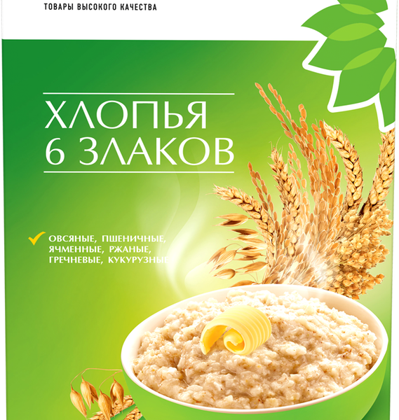 Хлопья мультизлаковые ЛЕНТА 6 злаков
