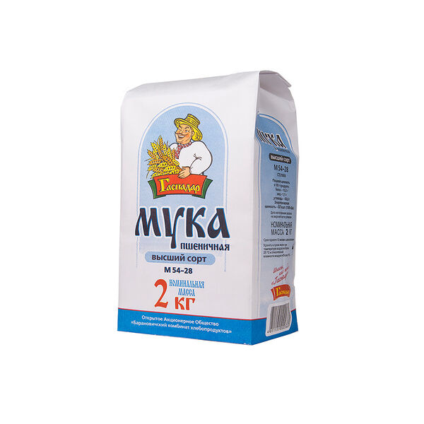 Мука пшеничная М 54-28 Гаспадар  в/с 2кг