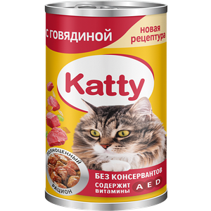 Корм Katty с говядиной для кошек 415 г
