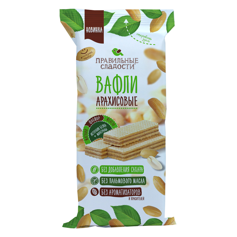 

Вафли Правильные сладости Арахисовые 150 г