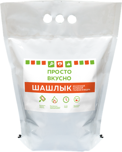 

Шашлык куриный ПРОСТО ВКУСНО стандарт охл вес до 2.4кг