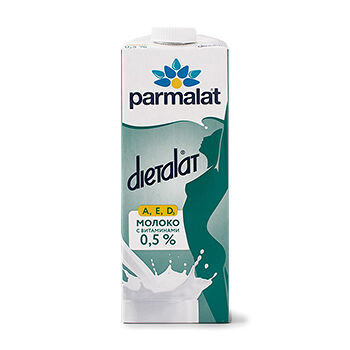 Молоко ультрапастеризованное Parmalat Dietalat 0.5% без змж с витаминами, 1 л