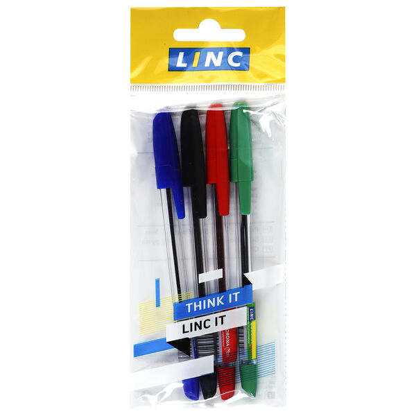 Набор ручек шариковых LINC CORONA PLUS 4 цвета 0,7мм