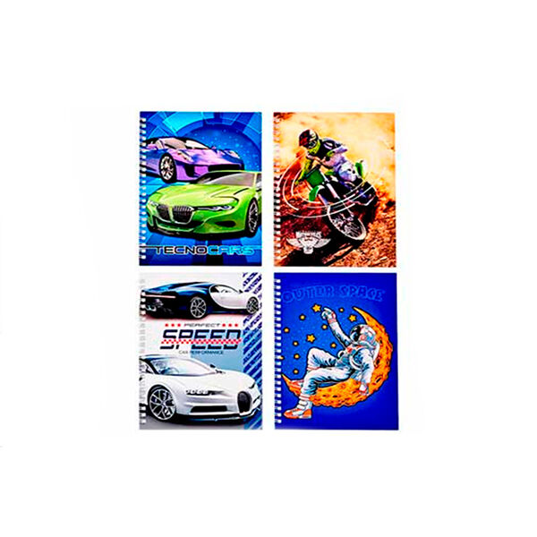 Блокнот BOYS 14.5х21 см 58л внутр блок в кл картон обложка плотн бумаги 70 г/м2 ОПП упаковка M-3117