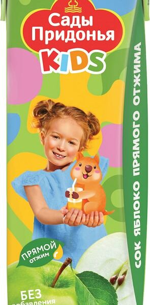 Сок Сады Придонья Kids Яблоко прямого отжима с 4 месяцев 200мл