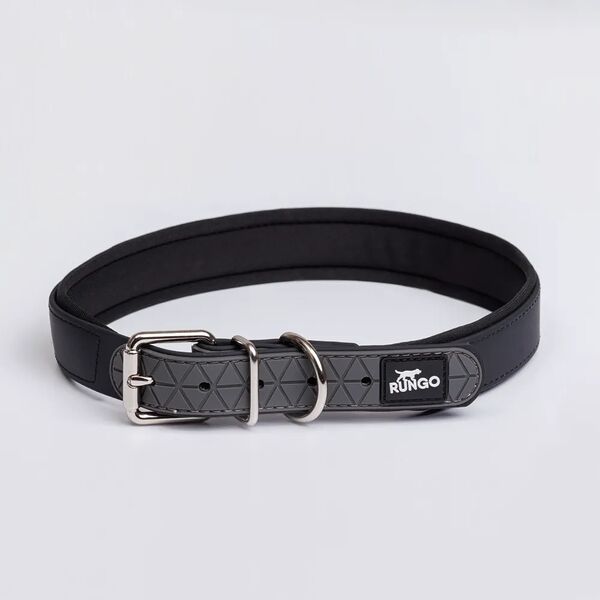 Ошейник из биотана с неопреном для собак, 2,5х65 см, черный
