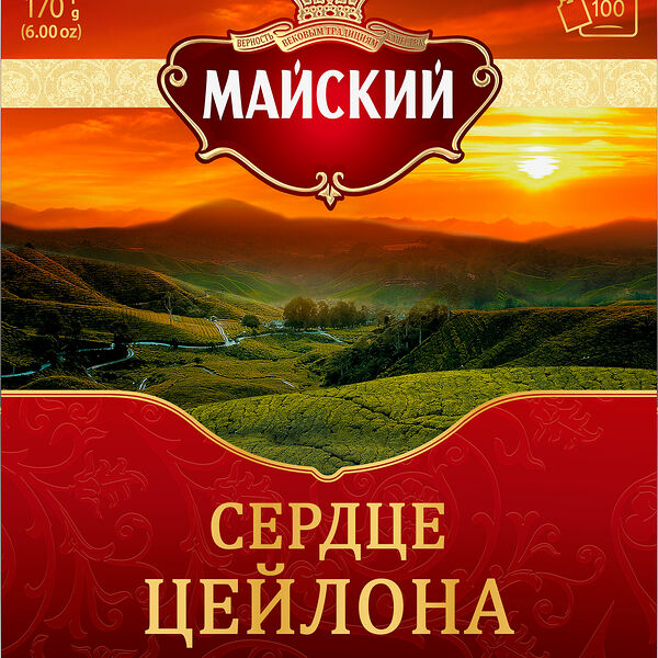 Чай чёрный Майский классический Сердце Цейлона 100пак x 1.7 г
