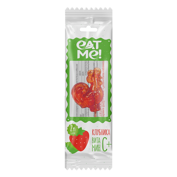 Карамель леденцовая Yummy 17 г клубника с витаминами С и Zn