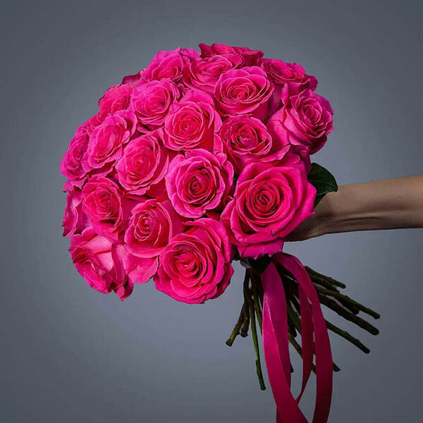 Монобукет 21 Роза Pink Floyd под ленту