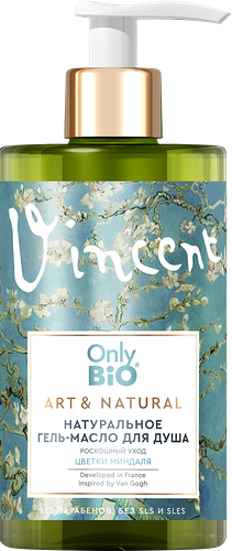 Гель-масло для душа ONLY BIO Art&Natural Роскошный уход Цветки миндаля, 420мл