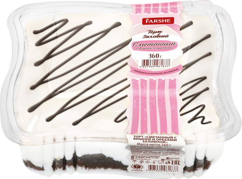 

Торт FARSHE Сметанный с вишней и орехами заливной, 360г