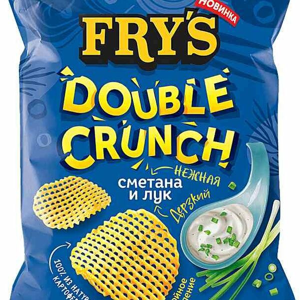 Чипсы картофельные Fry's Нежная сметана и дерзкий лук