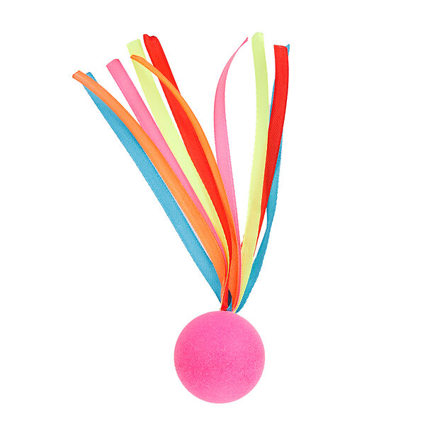 Игрушка для кошек Мячик Нарисуй для кота с лентами, 4 см