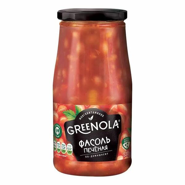 Фасоль Greenola По-домашнему печеная 530г