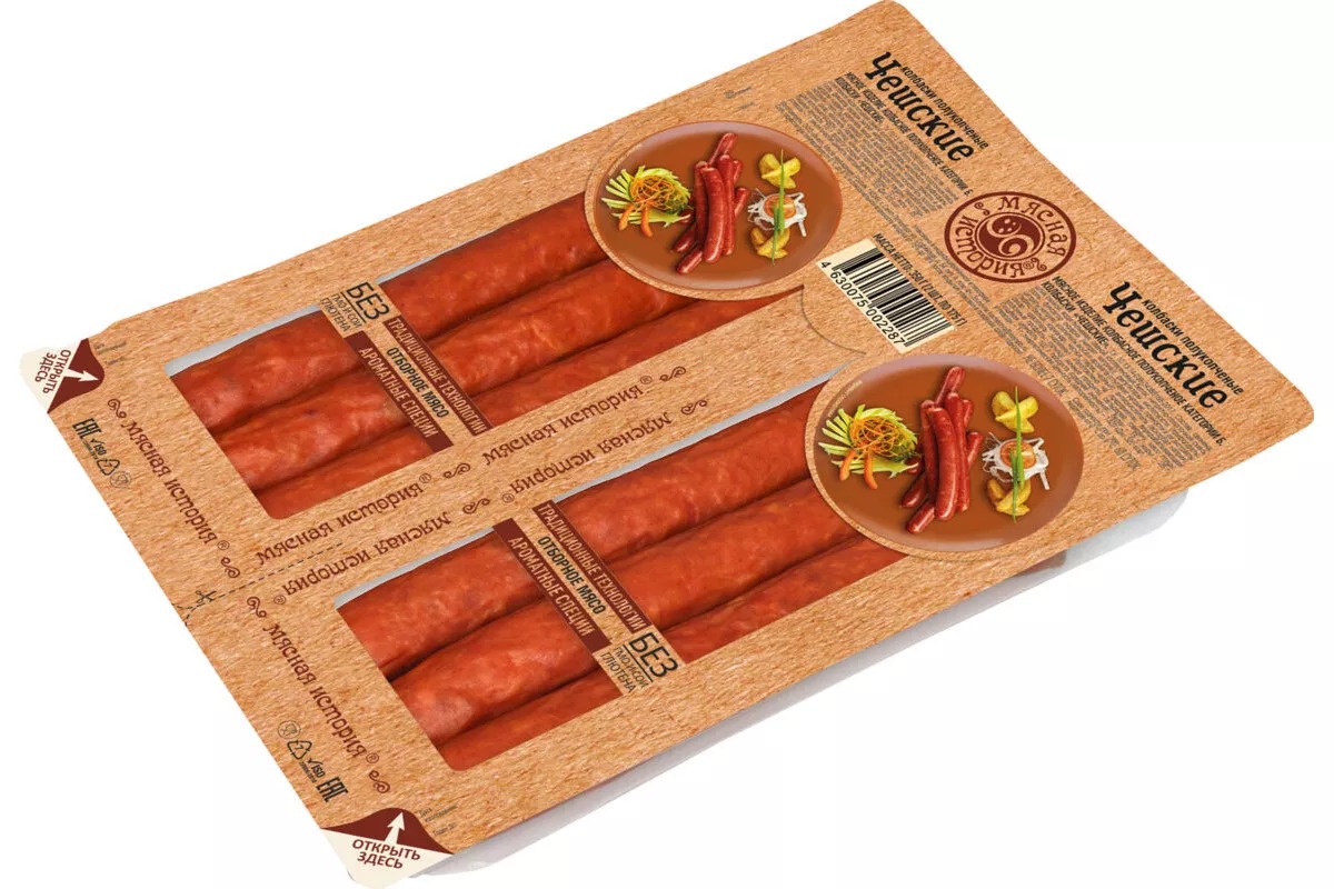 

Колбаски полукопченые Мясная история Чешские 350 г