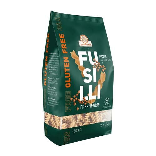 Макароны Здоровей гречневые Fusilli спиральки без глютена, 300 г