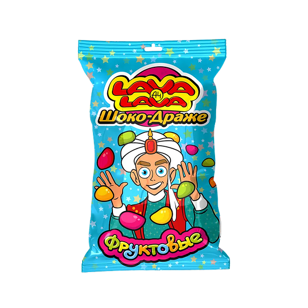 Драже Lava Lava кукурузное в белой шоколадной глазури со вкусом Тутти-Фрутти, 30г