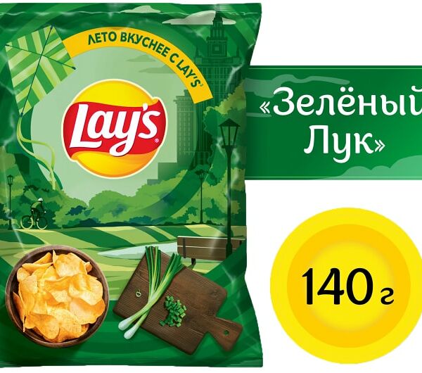 Чипсы Lays Зеленый лук 140г