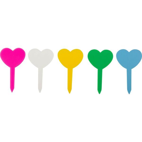 Таблички садовые Сердечки, 25 шт, 10x16x2.7 см