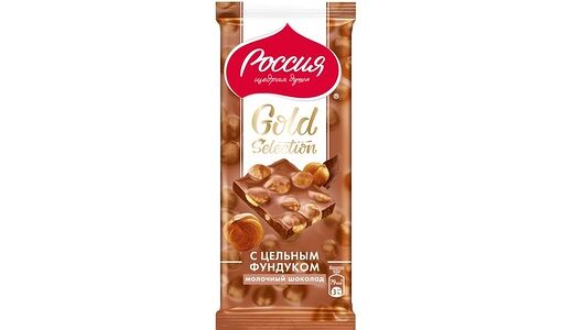 Шоколад Россия - щедрая душа Gold selection молочный с фундуком 85 г