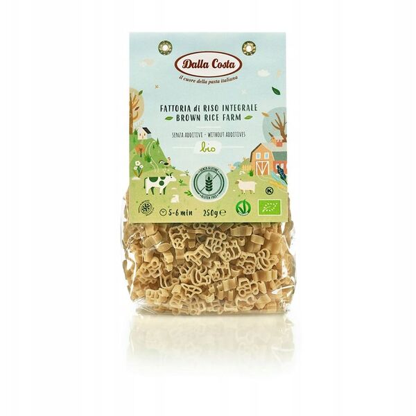Макаронные изделия «Ферма» из коричневого риса БИО (без глютена), Dalla Costa