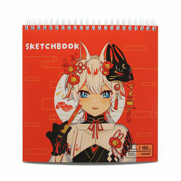 73298 Скетчбук Девочка в красном Аниме, 48 листов