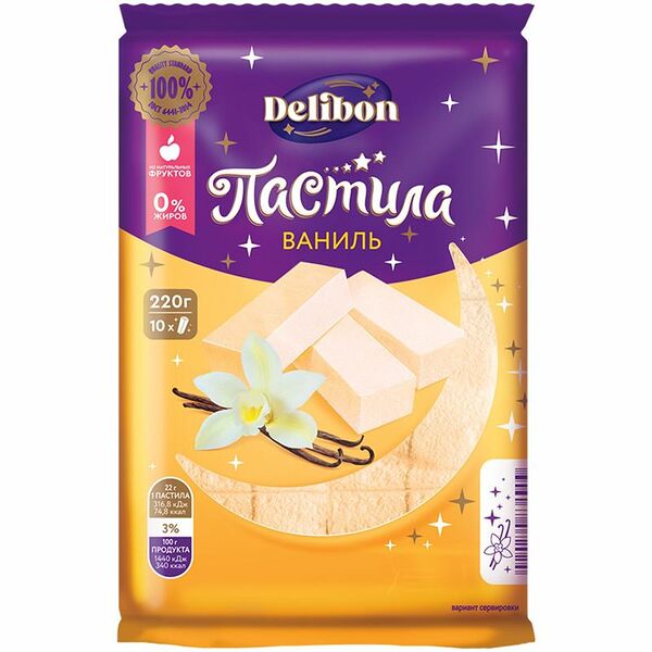 Пастила Delibon со вкусом ванили 220г
