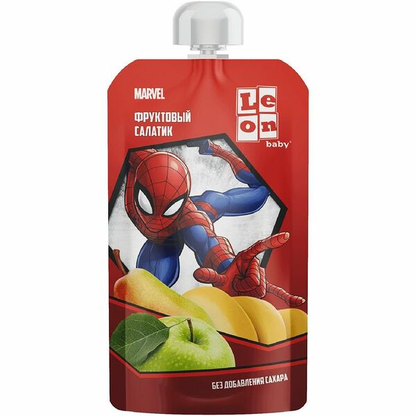 Пюре Leon Baby фруктовый салатик с 6 месяцев, 115г