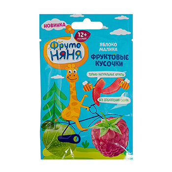 Фруктовые кусочки ФрутоНяня Яблоко-малина с 12 месяцев