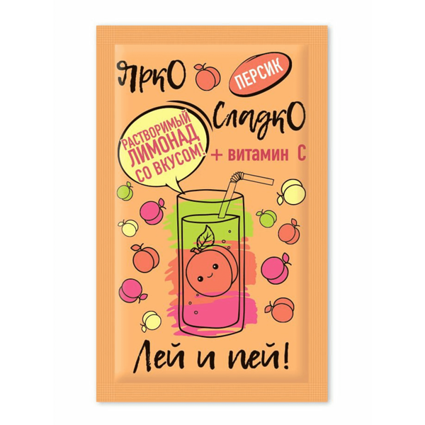 Напиток растворимый Ярко Сладко Лимонад со вкусом Персика