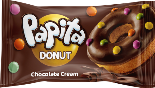 

Кекс Papita Donut с какао глазурью, шоколадной начинкой и цветным драже 40 г