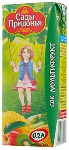 Сок детский Сады Придонья мультифрукт с 12 месяцев в Магнит со скидкой –16%